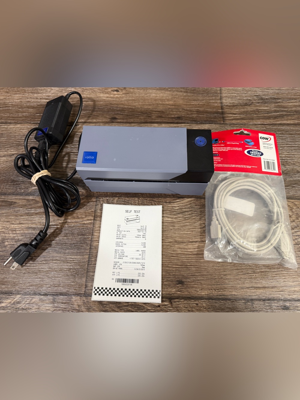Rollo Thermal Label Printer X1038 w/ Power Supply and USB Cable Tested Working